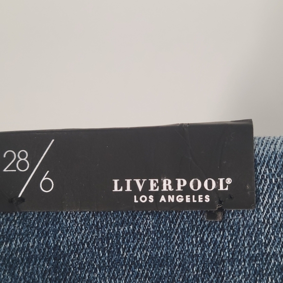 Liverpool Womens High Rise Denim Midi Skirt Size 6 New - Picture 2 of 4